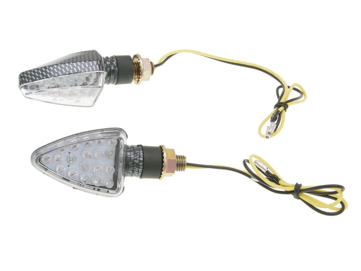 101 Octane Sada blinkrů M10 závit LED, carbon look Mini, krátká verze