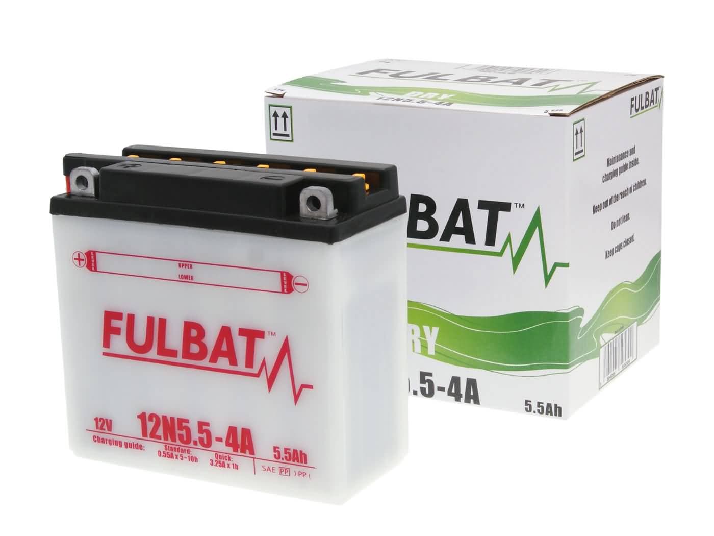 Baterie Fulbat 12N5.5-4A, včetně kyseliny