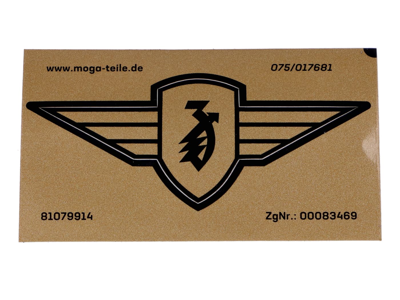 MOGA Samolepka křídla blatníku s logem pro Zündapp Bergsteiger, Automatic Moped 442, 444, R 50 Combinette, CS, CX, Hai, GTS, KS