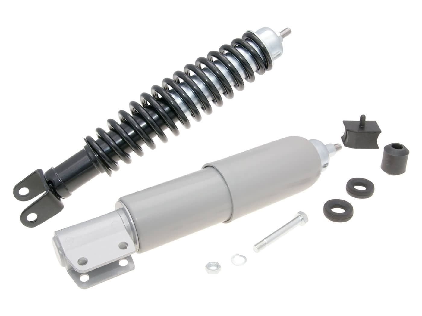 OEM Standard Sada tlumičů přední a zadní, černá / šedá, Vespa PX, PE 125, 150, 200