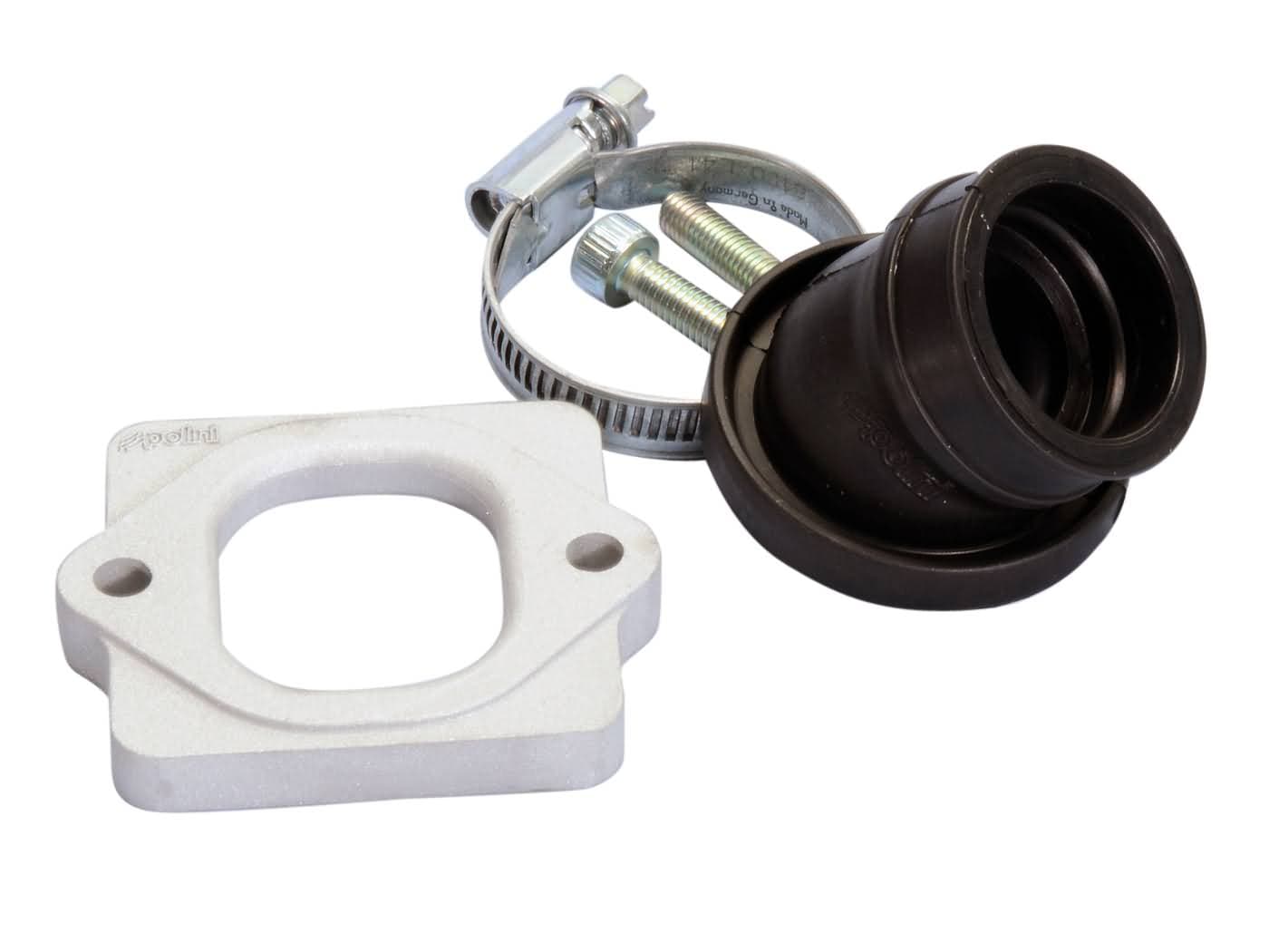 Příruba sání Polini 360 24/28,5mm, Piaggio s 19mm CP Evolution, 19mm PHBG Evolution karburátory