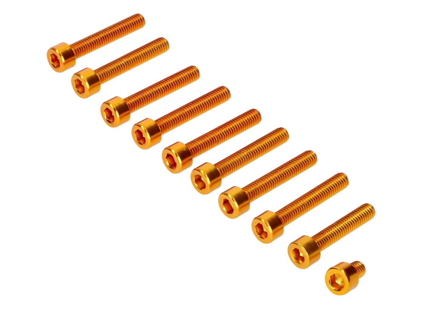 Engine cover screws set Schmitt gold for Simson S50, S51, S70, S53, S83 Enduro