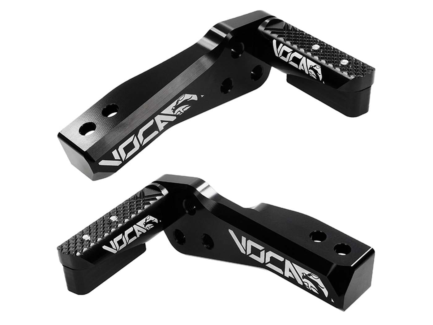 Stupačky Voca Racing CNC hliníkové, černé, pro Pitbike YCF Minimotard, pitbiky jako ZS 155, Daytona 190, ZS 190, YX 160, SM 90