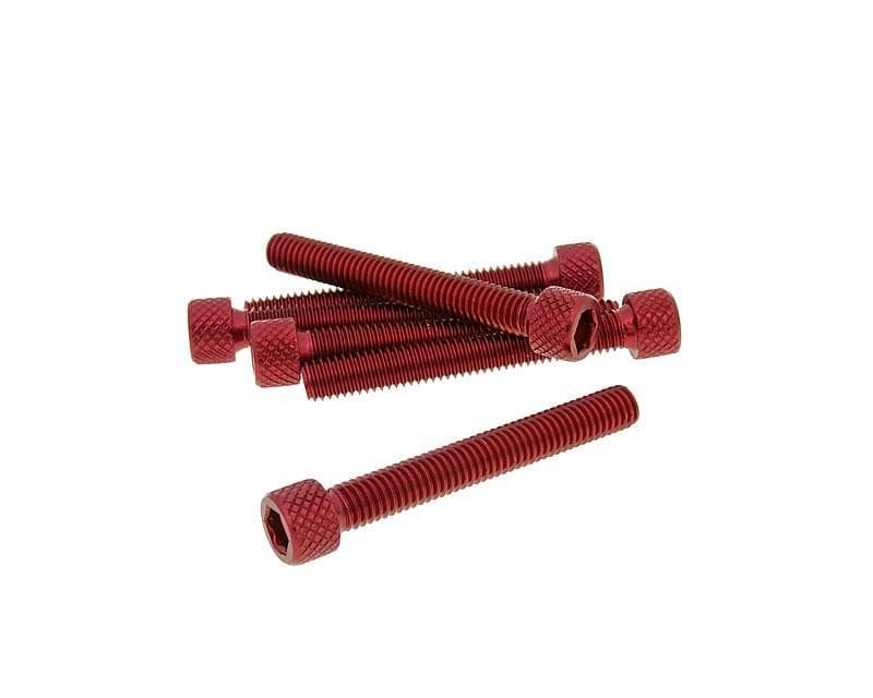 Vparts Sada šroubů 6ks inbus červená - M6x45