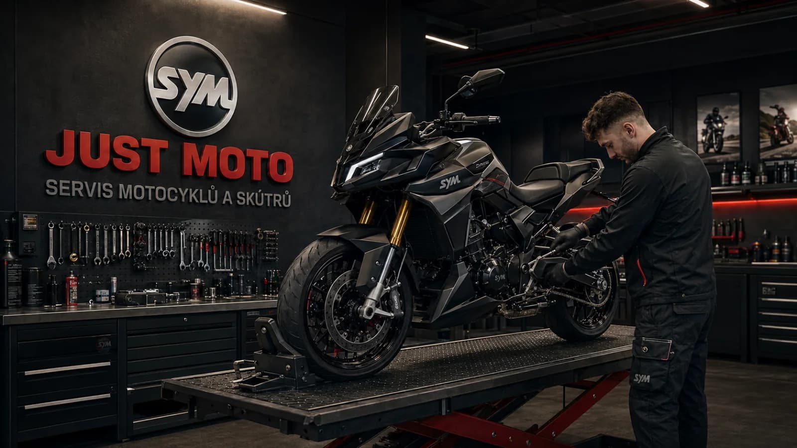 Servis skútru SYM v autorizovaném servisu Just Moto Praha