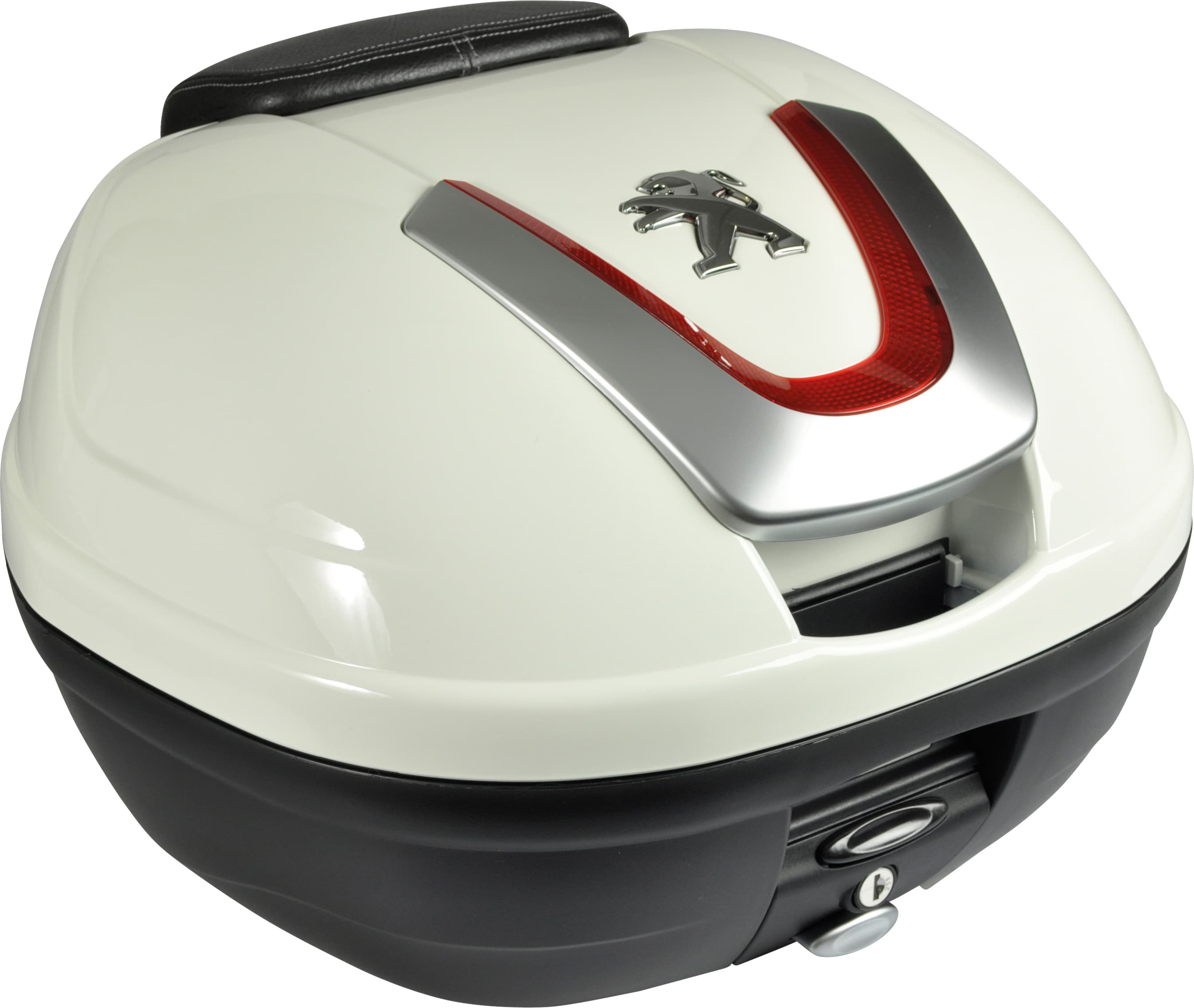 KUFR 34L MILKY WHITE + ČERNÁ KOŽENÁ OPĚRKA Django